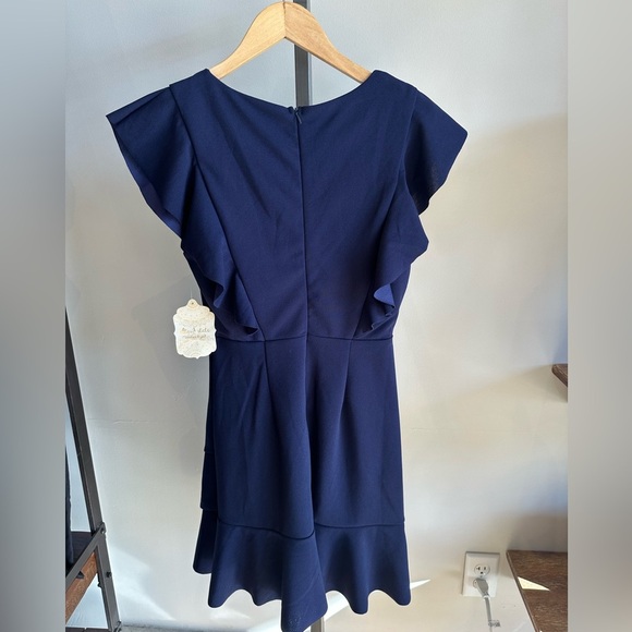NWT Altar'd State Navy V-neck Cross Front Dress Size Small Cocktail Wedding - Picture 5 of 9